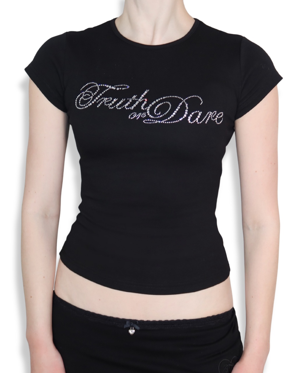 Classic Black Rhinestone Logo Tee – Truth or Dare