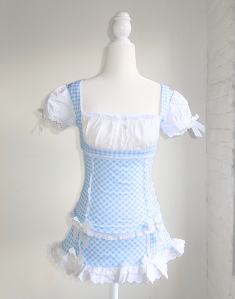 Angel Doll Milkmaid Top + Micro Skirt Set