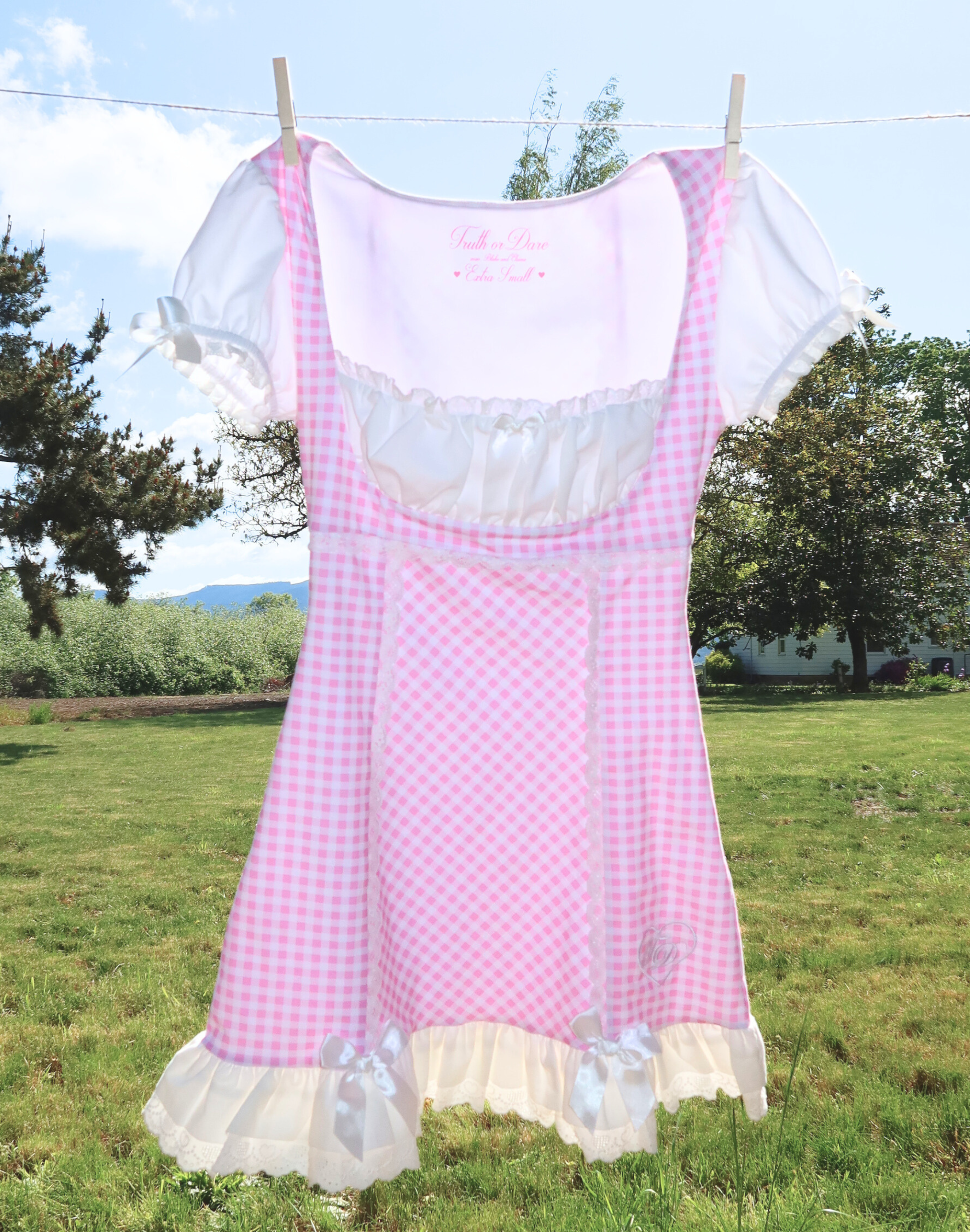 pink milkmaid dress ZAFUL Knot Slit Milkmaid Dress In LIGHT PINK