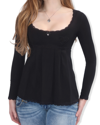 Black Bella Babydoll Top