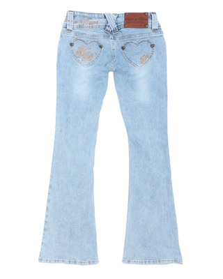 Sweetheart Low-Rise Flare Jeans - Light Wash