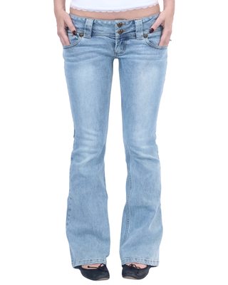 Sweetheart Low-Rise Flare Jeans - Light Wash