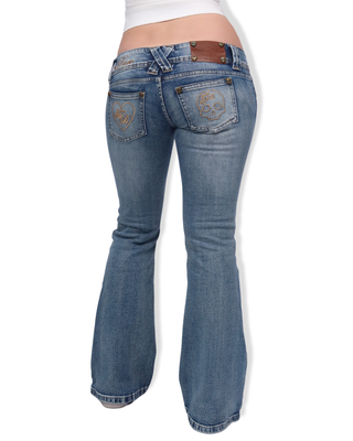 Signature Low-Rise Flare Jeans - Classic Blue