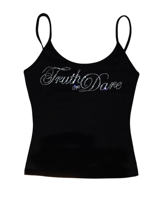 Classic Black Rhinestone Logo Tank