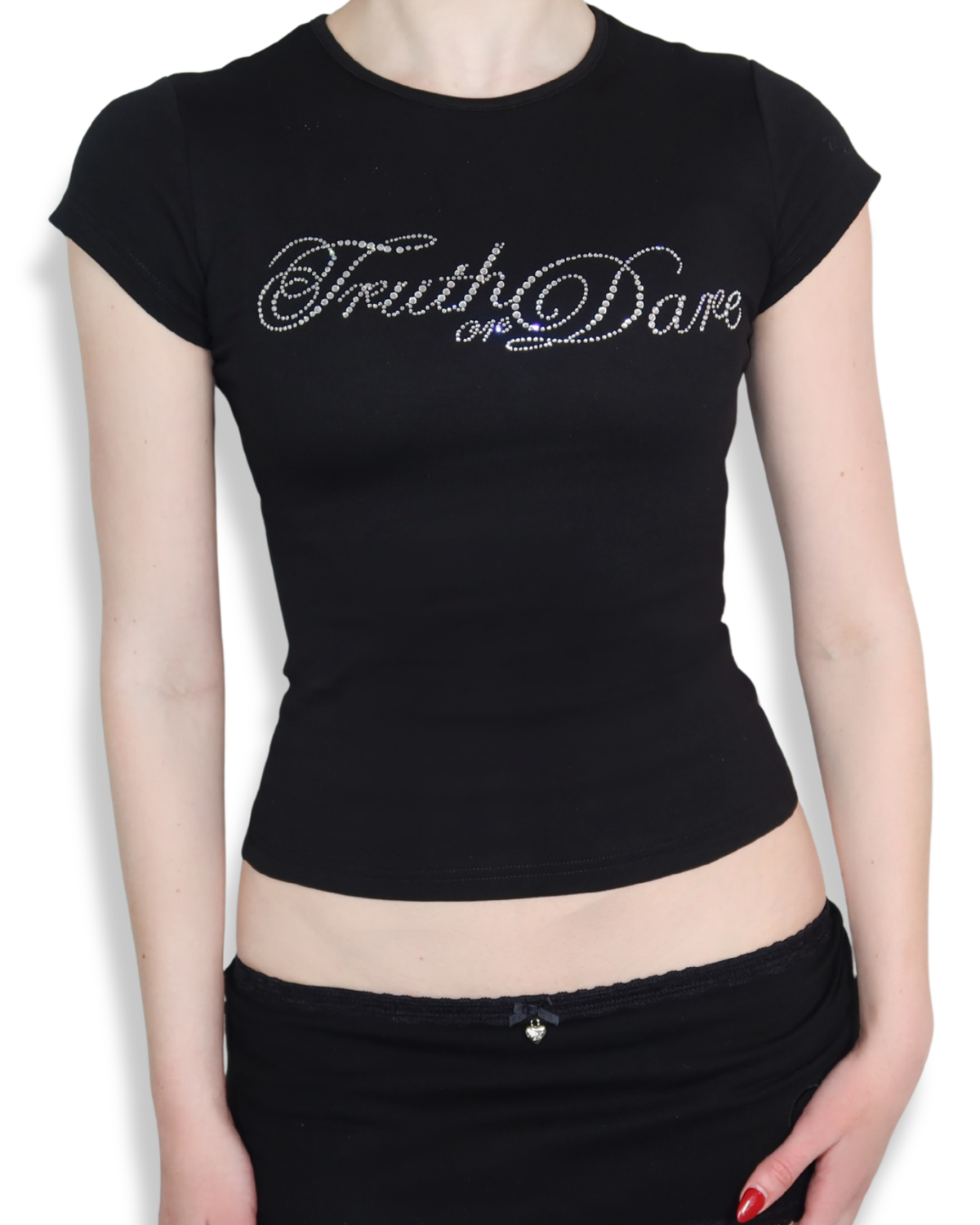 Classic Black Rhinestone Logo Tee – Truth or Dare
