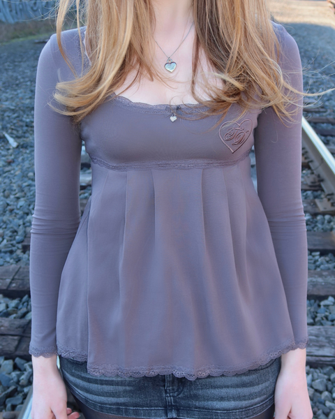Grey Babydoll Top