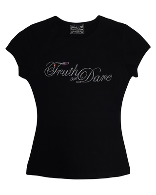 Classic Black Rhinestone Logo Tee