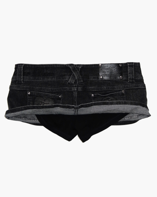 First Edition Denim Micro Skort - Black