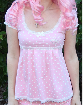 Strawberries and Cream Aurora Babydoll Top
