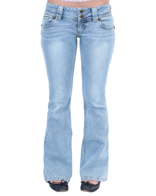 Sweetheart Low-Rise Flare Jeans - Light Wash