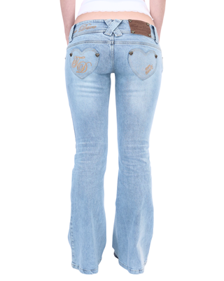 Sweetheart Low-Rise Flare Jeans - Light Wash